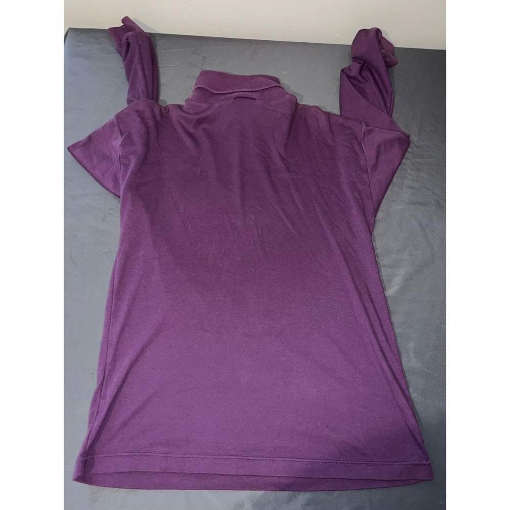 Ivy Club Turtleneck Top Women Large Purple Excellent Long Sleeve Solid Mock Neck - Picture 5 of 5